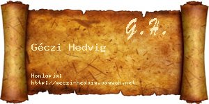 Géczi Hedvig névjegykártya
